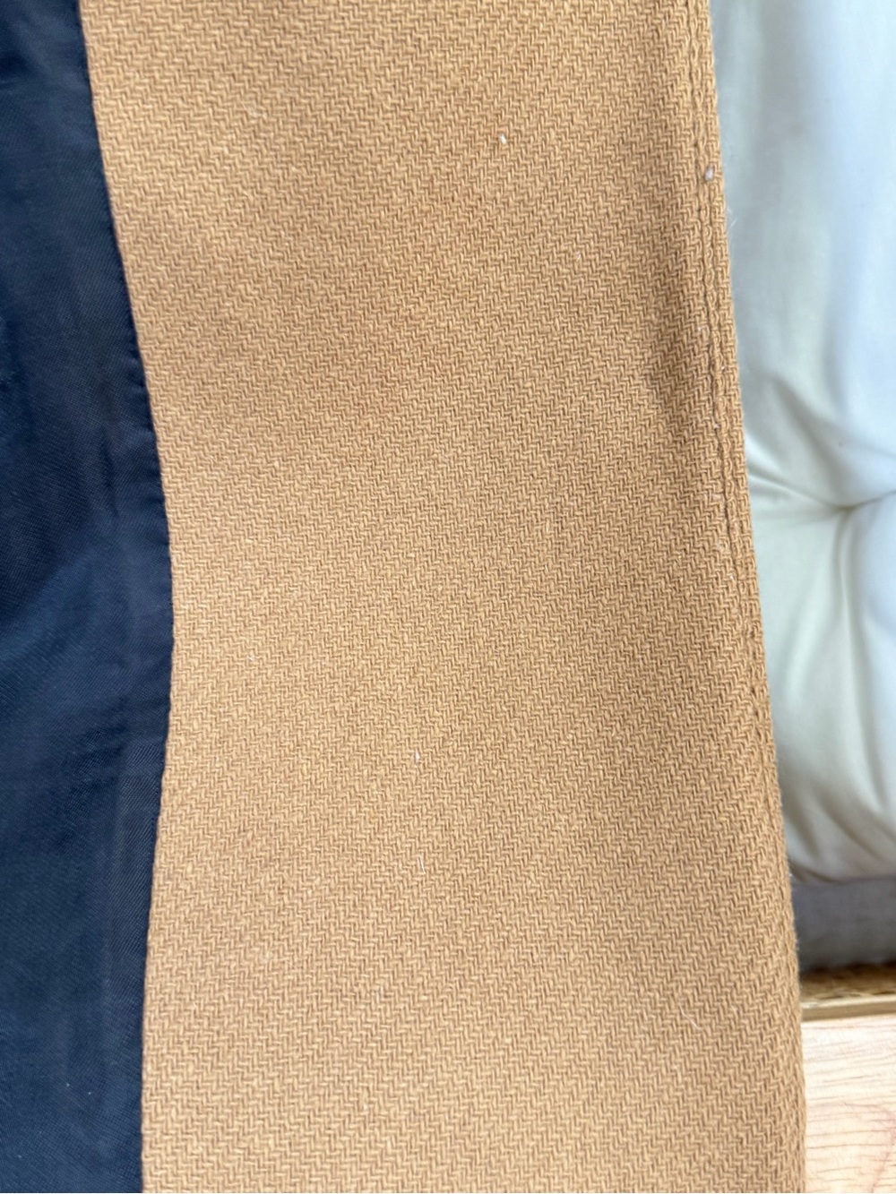 ZARA Camel Herringbone Longline Coat - Picture 9 of 12